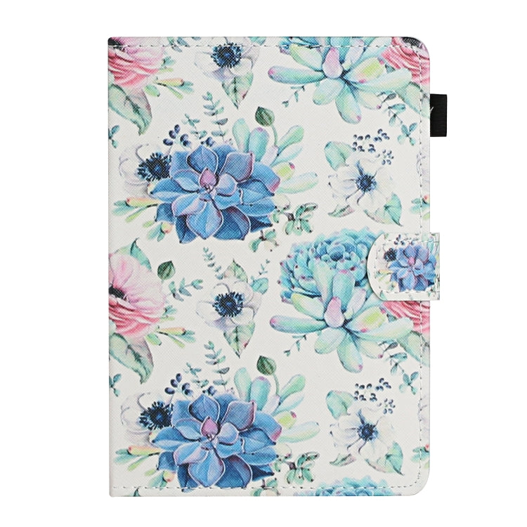 For 10 inch Universal Tablet PC Flower Pattern Horizontal Flip Leather Case with Card Slots & Holder(Blue Flower On White) - 10 - 11 inch by PMC TechLife | Online Shopping South Africa | PMC TechLife | Buy Now Pay Later Mobicred