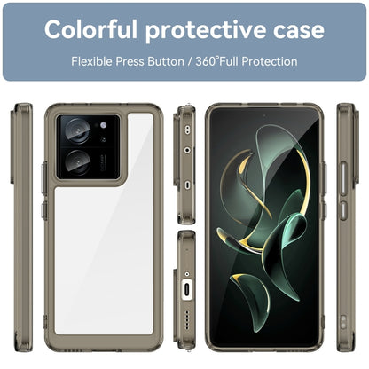 For Xiaomi 13T Colorful Series Acrylic Hybrid TPU Phone Case(Transparent Grey) - Xiaomi Cases by PMC Jewellery | Online Shopping South Africa | PMC Jewellery | Buy Now Pay Later Mobicred