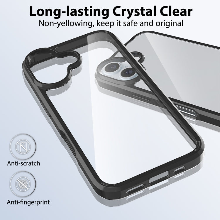 For iPhone 16 Scratchproof Acrylic TPU Phone Case(Black) - iPhone 16 Cases by PMC TechLife | Online Shopping South Africa | PMC TechLife | Buy Now Pay Later Mobicred