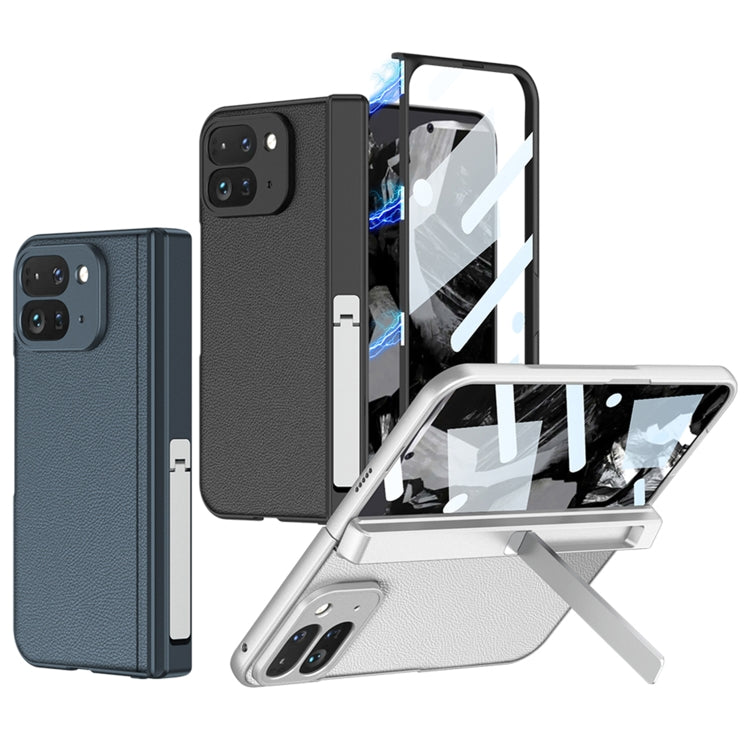 For Google Pixel 9 Pro Fold GKK Integrated Fold Hinge Leather Phone Case with Holder(White) - free shipping - PMC Jewellery - Order now!