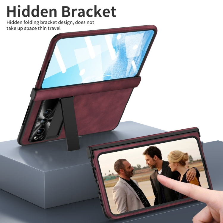 For Google Pixel Fold Napa Texture All-inclusive Phone Case(Red) - Google Cases by PMC TechLife | Online Shopping South Africa | PMC TechLife | Buy Now Pay Later Mobicred