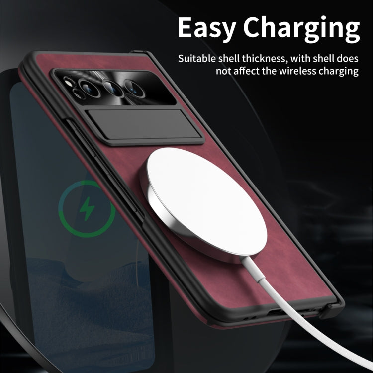 For Google Pixel Fold Napa Texture All-inclusive Phone Case(Red) - Google Cases by PMC TechLife | Online Shopping South Africa | PMC TechLife | Buy Now Pay Later Mobicred