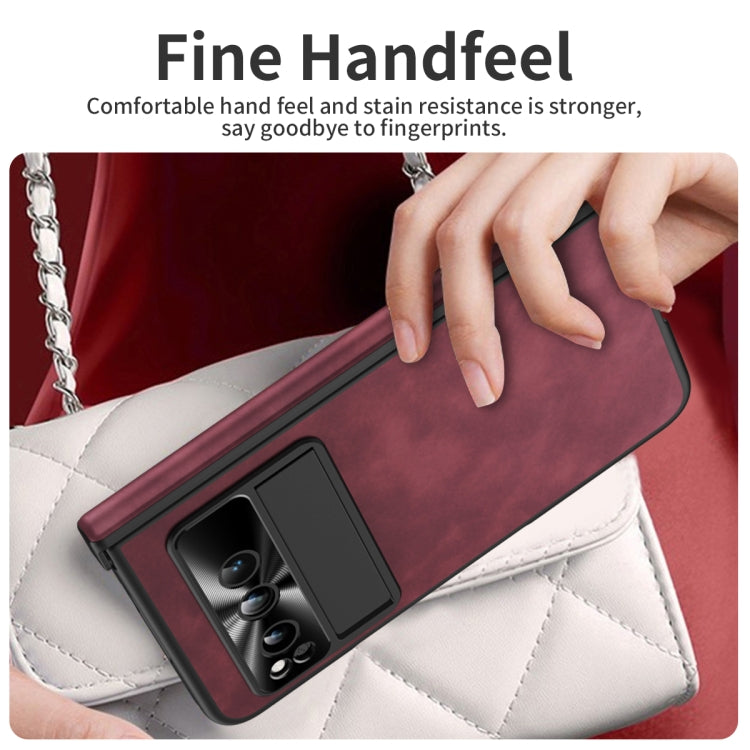 For Google Pixel Fold Napa Texture All-inclusive Phone Case(Red) - Google Cases by PMC TechLife | Online Shopping South Africa | PMC TechLife | Buy Now Pay Later Mobicred