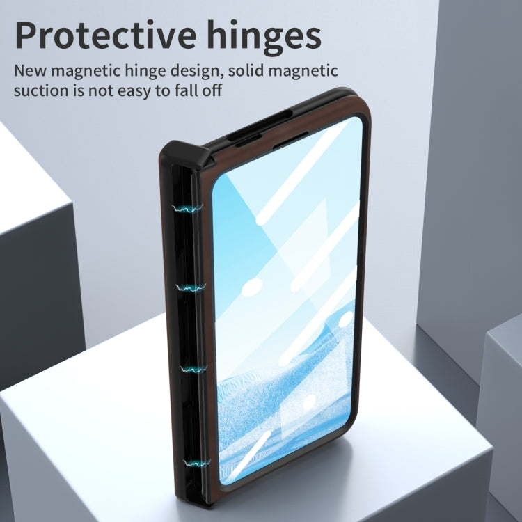 For Google Pixel Fold Napa Texture All-inclusive Phone Case(Coffee) - Google Cases by PMC TechLife | Online Shopping South Africa | PMC TechLife | Buy Now Pay Later Mobicred