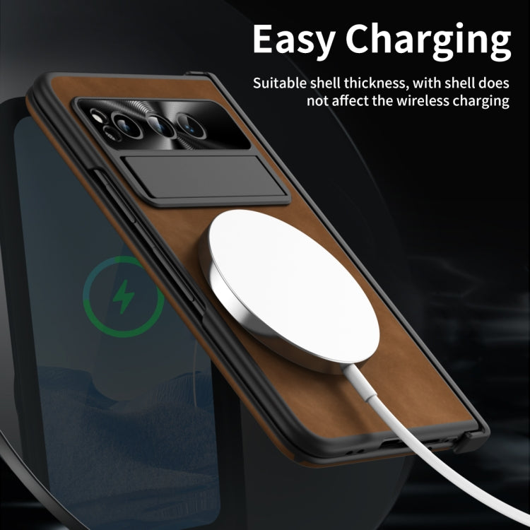 For Google Pixel Fold Napa Texture All-inclusive Phone Case(Brown) - Google Cases by PMC TechLife | Online Shopping South Africa | PMC TechLife | Buy Now Pay Later Mobicred