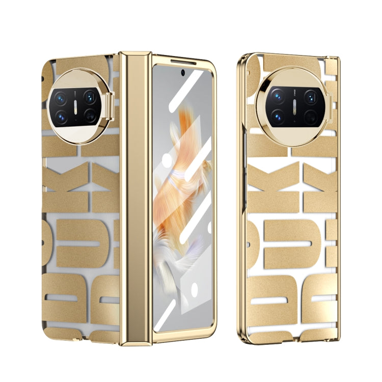 For Huawei Mate X3 Integrated Electroplating Folding Phone Case with Hinge(Tyrant Gold) - Huawei Cases by PMC TechLife | Online Shopping South Africa | PMC TechLife | Buy Now Pay Later Mobicred