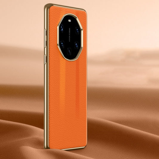 For Huawei Mate 40 RS Litchi Texture Genuine Leather Phone Case(Orange) - Huawei Cases by PMC Jewellery | Online Shopping South Africa | PMC Jewellery | Buy Now Pay Later Mobicred