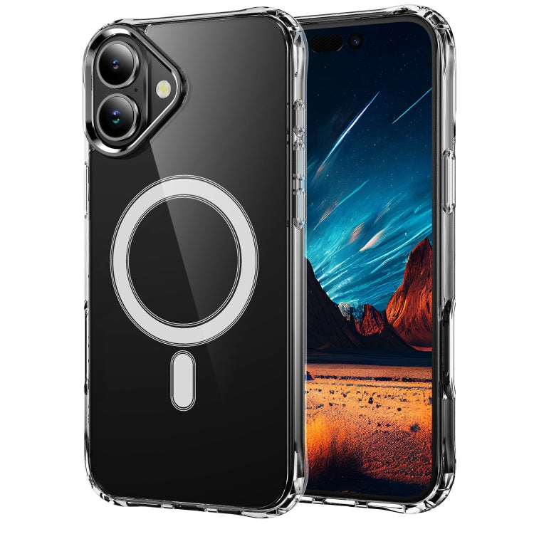 For iPhone 16 Four Corner Airbags MagSafe Magnetic Phone Case(Transparent) - iPhone 16 Cases by PMC TechLife | Online Shopping South Africa | PMC TechLife | Buy Now Pay Later Mobicred