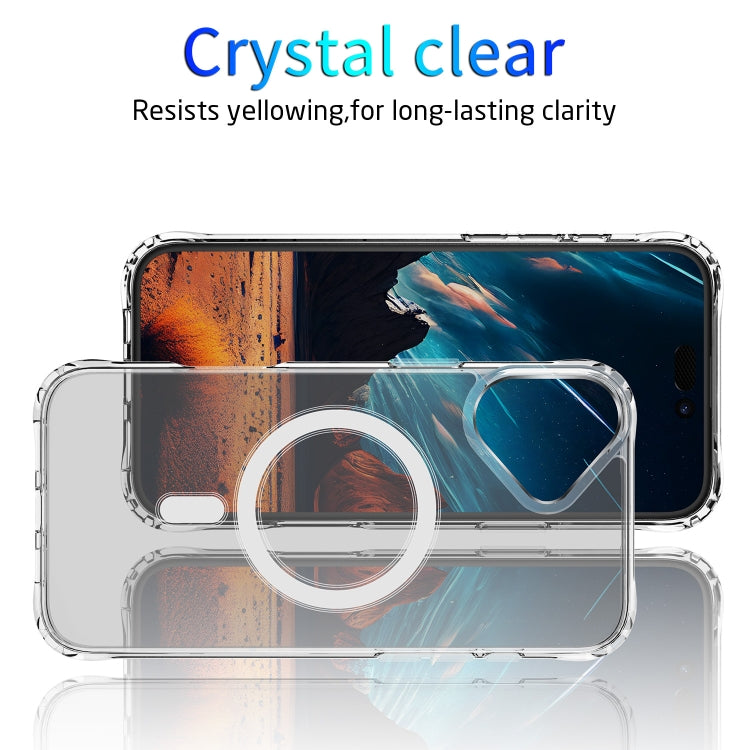 For iPhone 16 Four Corner Airbags MagSafe Magnetic Phone Case(Transparent) - iPhone 16 Cases by PMC TechLife | Online Shopping South Africa | PMC TechLife | Buy Now Pay Later Mobicred