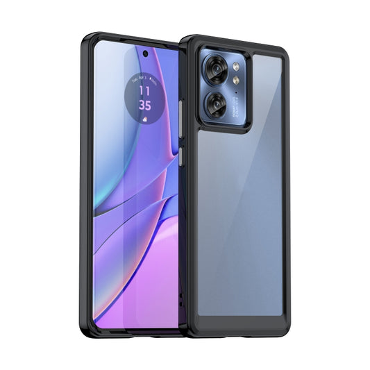 For Motorola Edge 2023 Global Colorful Series Acrylic Hybrid TPU Phone Case(Black) - Motorola Cases by PMC Jewellery | Online Shopping South Africa | PMC Jewellery | Buy Now Pay Later Mobicred