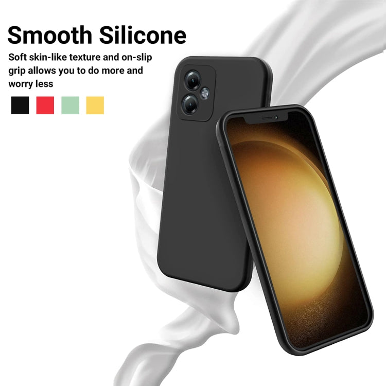For Motorola Moto G14 Pure Color Liquid Silicone Shockproof Phone Case(Black) - Motorola Cases by PMC TechLife | Online Shopping South Africa | PMC TechLife | Buy Now Pay Later Mobicred