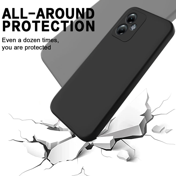 For Motorola Moto G14 Pure Color Liquid Silicone Shockproof Phone Case(Black) - Motorola Cases by PMC TechLife | Online Shopping South Africa | PMC TechLife | Buy Now Pay Later Mobicred