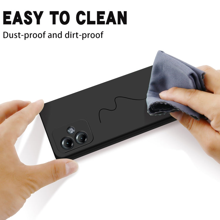 For Motorola Moto G14 Pure Color Liquid Silicone Shockproof Phone Case(Black) - Motorola Cases by PMC TechLife | Online Shopping South Africa | PMC TechLife | Buy Now Pay Later Mobicred