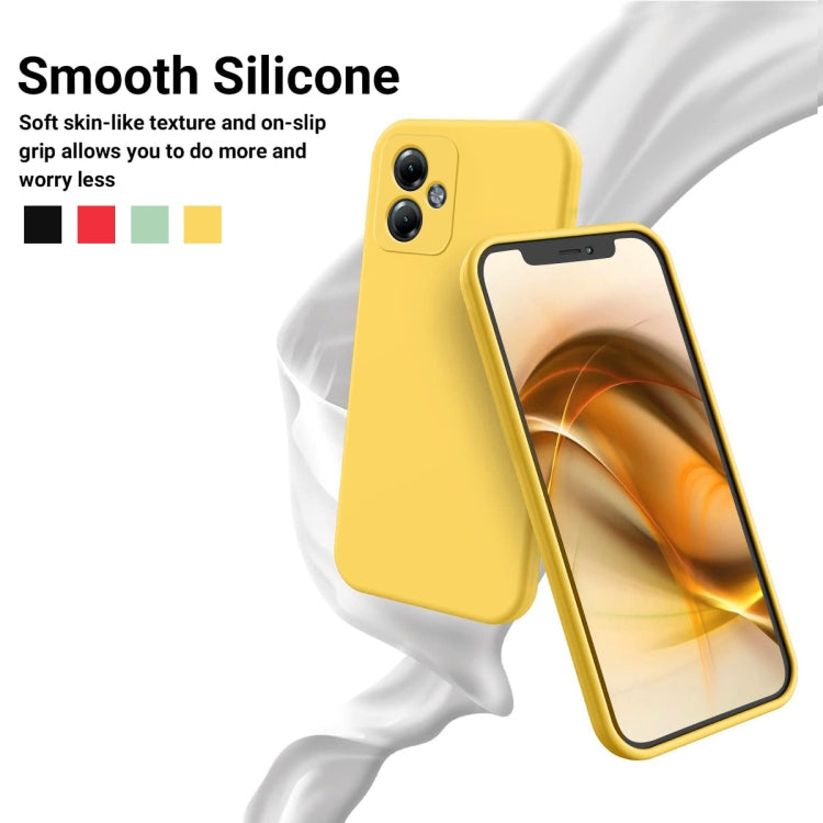 For Motorola Moto G14 Pure Color Liquid Silicone Shockproof Phone Case(Yellow) - Motorola Cases by PMC TechLife | Online Shopping South Africa | PMC TechLife | Buy Now Pay Later Mobicred