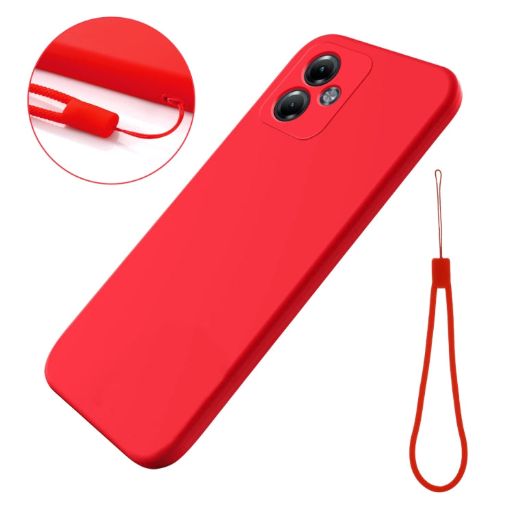 For Motorola Moto G14 Pure Color Liquid Silicone Shockproof Phone Case(Red) - Motorola Cases by PMC TechLife | Online Shopping South Africa | PMC TechLife | Buy Now Pay Later Mobicred