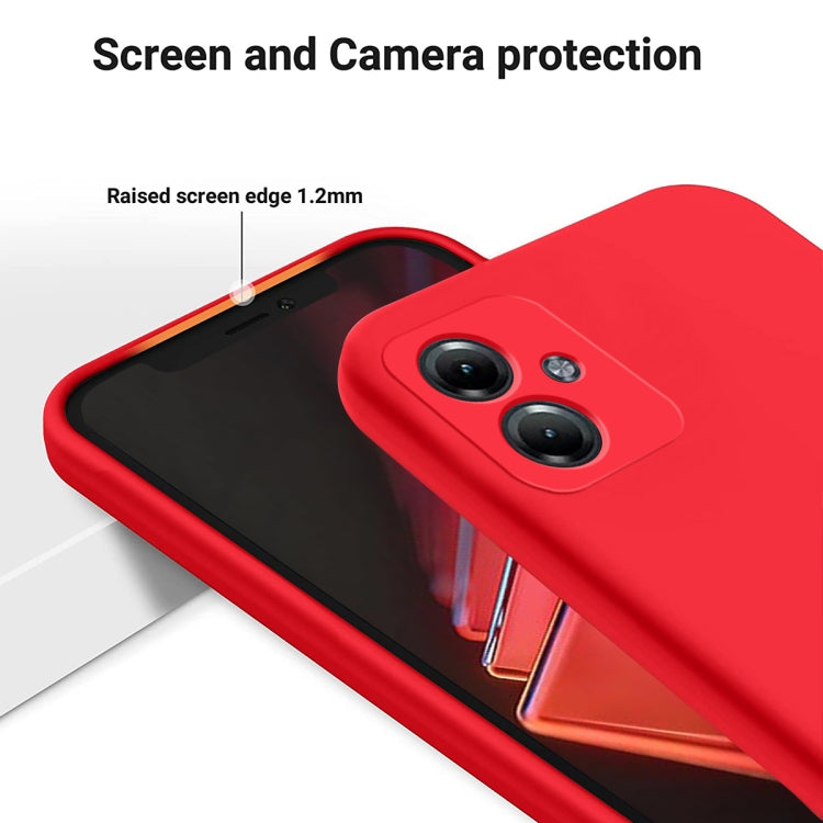 For Motorola Moto G54 Power Pure Color Liquid Silicone Shockproof Phone Case(Red) - Motorola Cases by PMC TechLife | Online Shopping South Africa | PMC TechLife | Buy Now Pay Later Mobicred