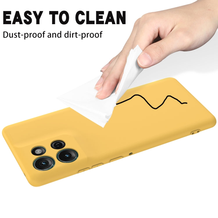 For Motorola Moto G75 Solid Color Liquid Silicone Dropproof Full Coverage Phone Case(Yellow) - free shipping - PMC TechLife - Order now!