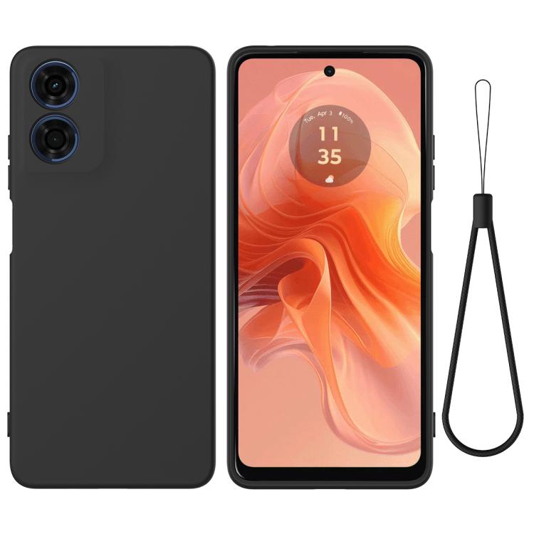 For Motorola Moto G04S 4G / E14 4G Solid Color Liquid Silicone Dropproof Full Coverage Phone Case(Black) - free shipping - PMC TechLife - Order now!