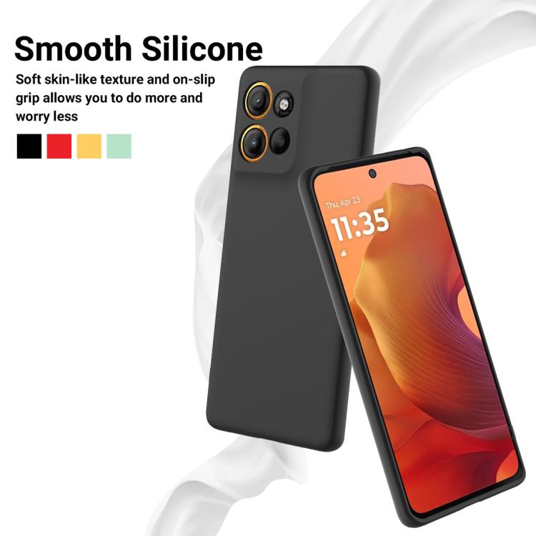For Motorola Moto G56 5G Solid Color Liquid Silicone Dropproof Full Coverage Phone Case(Black) - free shipping - PMC TechLife - Order now!