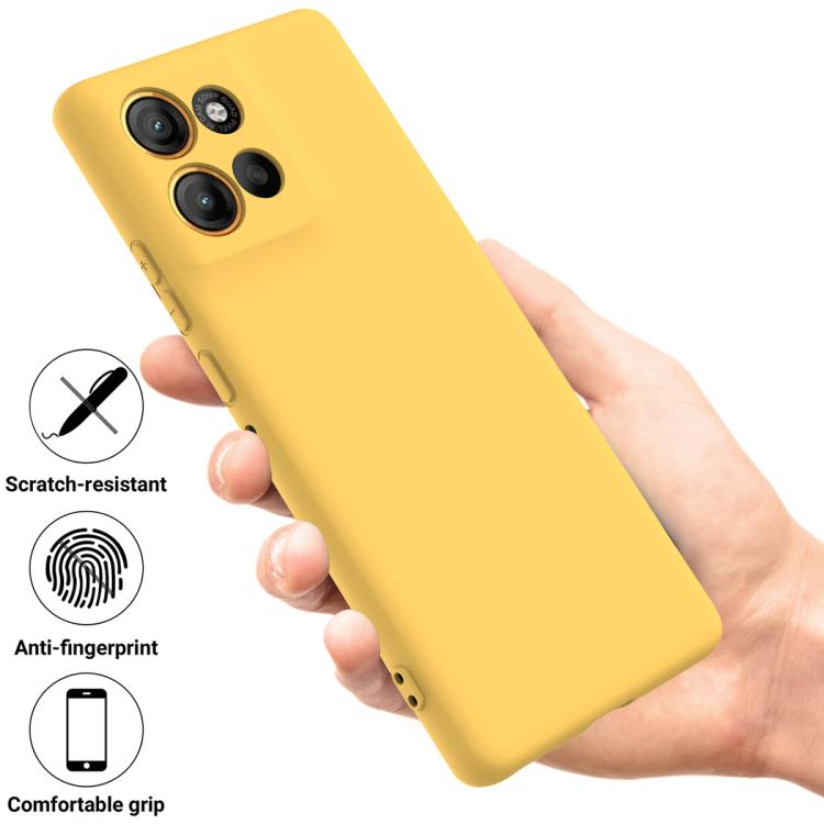 For Motorola Moto G56 5G Solid Color Liquid Silicone Dropproof Full Coverage Phone Case(Yellow) - free shipping - PMC TechLife - Order now!
