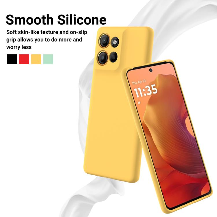 For Motorola Moto G56 5G Solid Color Liquid Silicone Dropproof Full Coverage Phone Case(Yellow) - free shipping - PMC TechLife - Order now!