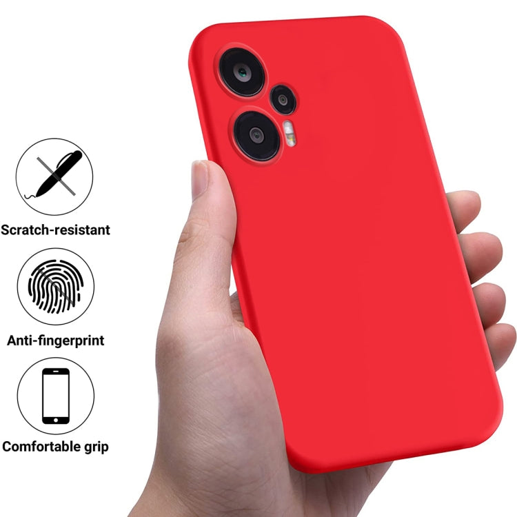 For Xiaomi Poco F5 5G Pure Color Liquid Silicone Shockproof Phone Case(Red) - Xiaomi Cases by PMC TechLife | Online Shopping South Africa | PMC TechLife