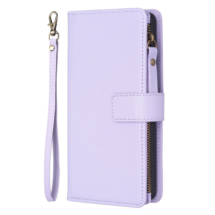 For Google Pixel 7 9 Card Slots Zipper Wallet Leather Flip Phone Case(Light Purple) - Google Cases by PMC Jewellery | Online Shopping South Africa | PMC Jewellery | Buy Now Pay Later Mobicred