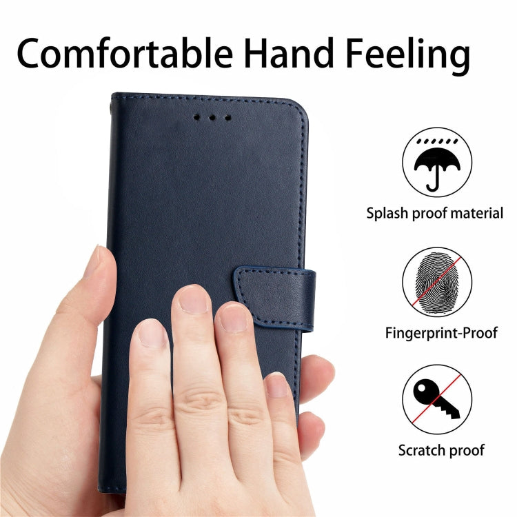 For iPhone 16 Pro Genuine Leather Fingerprint-proof Flip Phone Case(Blue) - iPhone 16 Pro Cases by PMC TechLife | Online Shopping South Africa | PMC TechLife | Buy Now Pay Later Mobicred