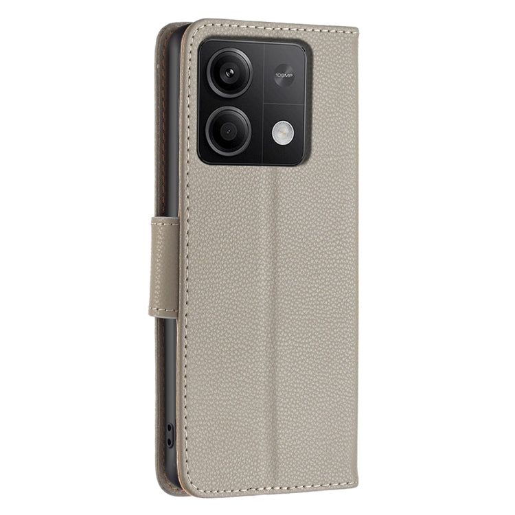 For Xiaomi Redmi Note 13 4G Global Litchi Texture Pure Color Leather Phone Case(Grey) - Note 13 Cases by PMC Jewellery | Online Shopping South Africa | PMC Jewellery | Buy Now Pay Later Mobicred