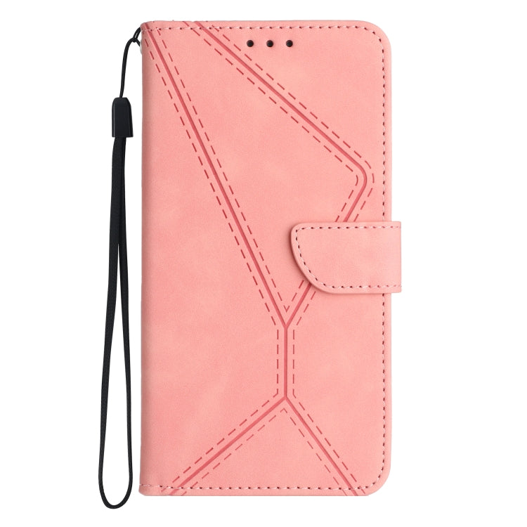 For iPhone 16e Stitching Embossed Leather Phone Case(Pink) - iPhone 16e Cases by PMC TechLife | Online Shopping South Africa | PMC TechLife | Buy Now Pay Later Mobicred