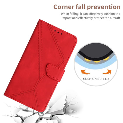 For iPhone 16 Pro Stitching Embossed Leather Phone Case(Red) - iPhone 16 Pro Cases by PMC Jewellery | Online Shopping South Africa | PMC Jewellery | Buy Now Pay Later Mobicred