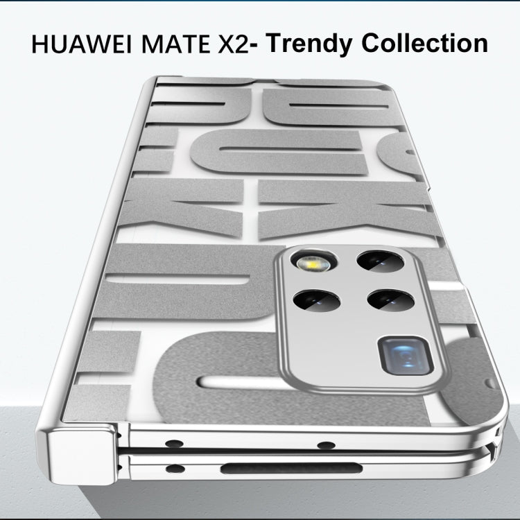 For Huawei Mate X2 Integrated Electroplating Folding Phone Case with Hinge(Silver) - Huawei Cases by PMC TechLife | Online Shopping South Africa | PMC TechLife | Buy Now Pay Later Mobicred