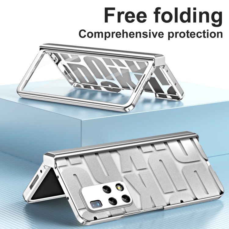 For Huawei Mate X2 Integrated Electroplating Folding Phone Case with Hinge(Silver) - Huawei Cases by PMC TechLife | Online Shopping South Africa | PMC TechLife | Buy Now Pay Later Mobicred