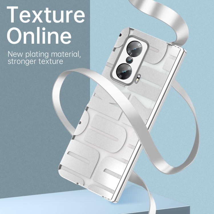 For Honor Magic V Integrated Electroplating Folding Phone Case with Hinge(Silver) - Honor Cases by PMC TechLife | Online Shopping South Africa | PMC TechLife | Buy Now Pay Later Mobicred