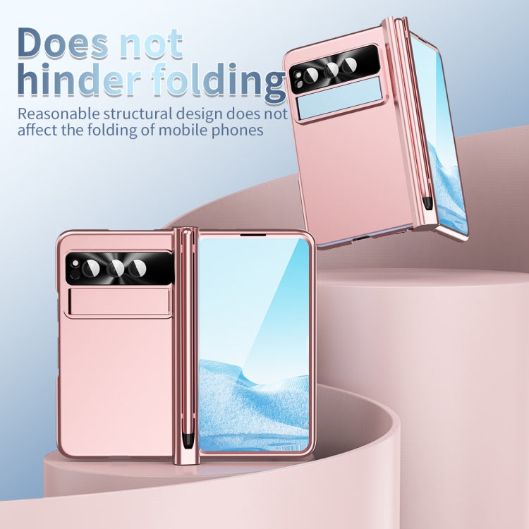 For Google Pixel Fold Integrated Electroplating PC All-inclusive Phone Case with Hinge(Pink) - Google Cases by PMC TechLife | Online Shopping South Africa | PMC TechLife | Buy Now Pay Later Mobicred