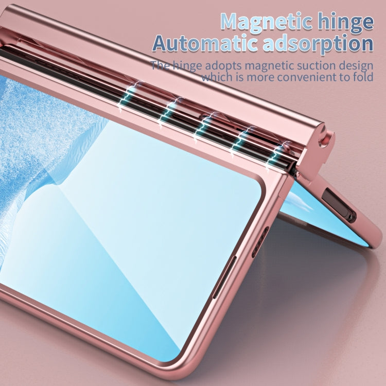 For Google Pixel Fold Integrated Electroplating PC All-inclusive Phone Case with Hinge(Pink) - Google Cases by PMC TechLife | Online Shopping South Africa | PMC TechLife | Buy Now Pay Later Mobicred