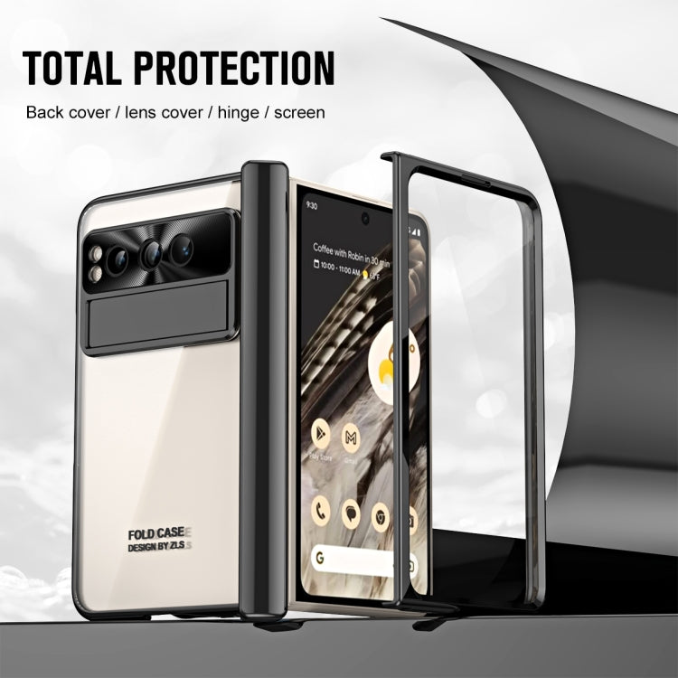 For Google Pixel Fold Integrated Electroplating Folding Phone Case with Hinge(Black) - Google Cases by PMC TechLife | Online Shopping South Africa | PMC TechLife | Buy Now Pay Later Mobicred