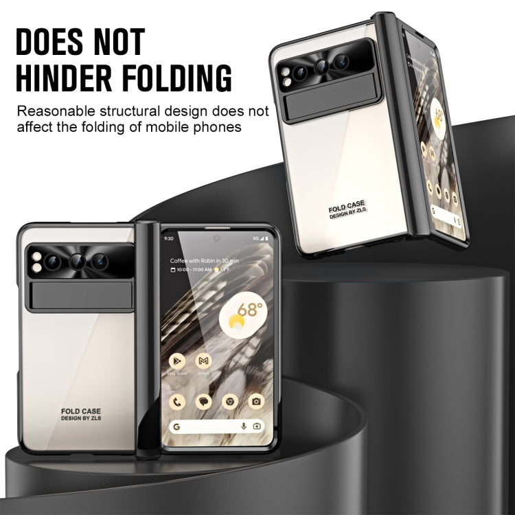 For Google Pixel Fold Integrated Electroplating Folding Phone Case with Hinge(Black) - Google Cases by PMC TechLife | Online Shopping South Africa | PMC TechLife | Buy Now Pay Later Mobicred