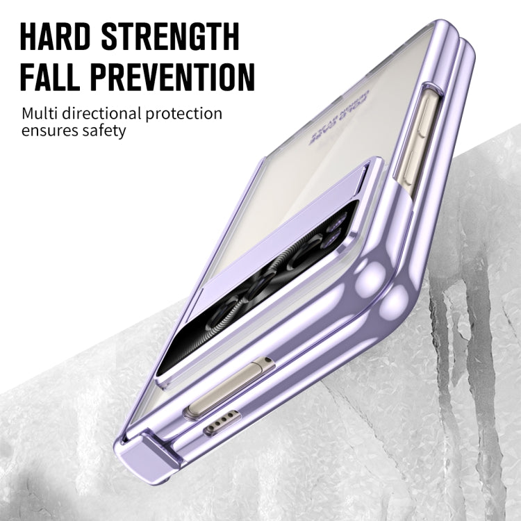 For Google Pixel Fold Integrated Electroplating Folding Phone Case with Hinge(Purple) - Google Cases by PMC TechLife | Online Shopping South Africa | PMC TechLife | Buy Now Pay Later Mobicred