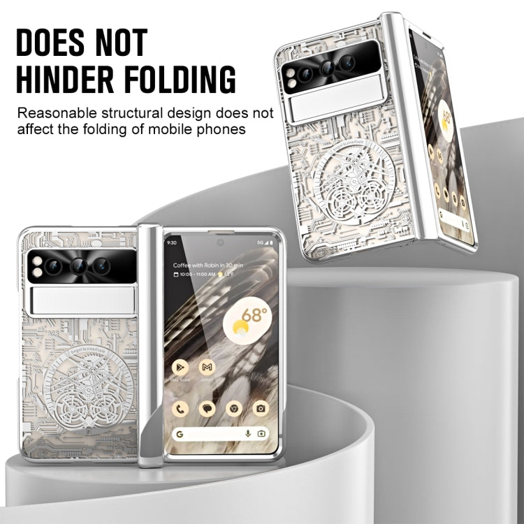 For Google Pixel Fold Mechanical Legend Integrated Electroplating All-inclusive Phone Case(Silver) - Google Cases by PMC TechLife | Online Shopping South Africa | PMC TechLife | Buy Now Pay Later Mobicred