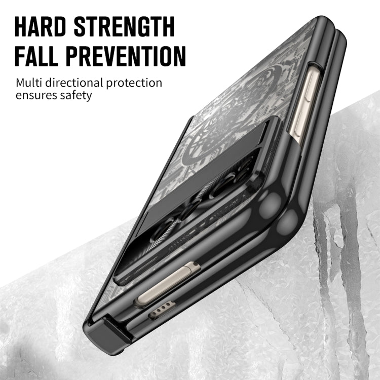 For Google Pixel Fold Mechanical Legend Integrated Electroplating All-inclusive Phone Case with Pen Slot(Black) - Google Cases by PMC TechLife | Online Shopping South Africa | PMC TechLife | Buy Now Pay Later Mobicred