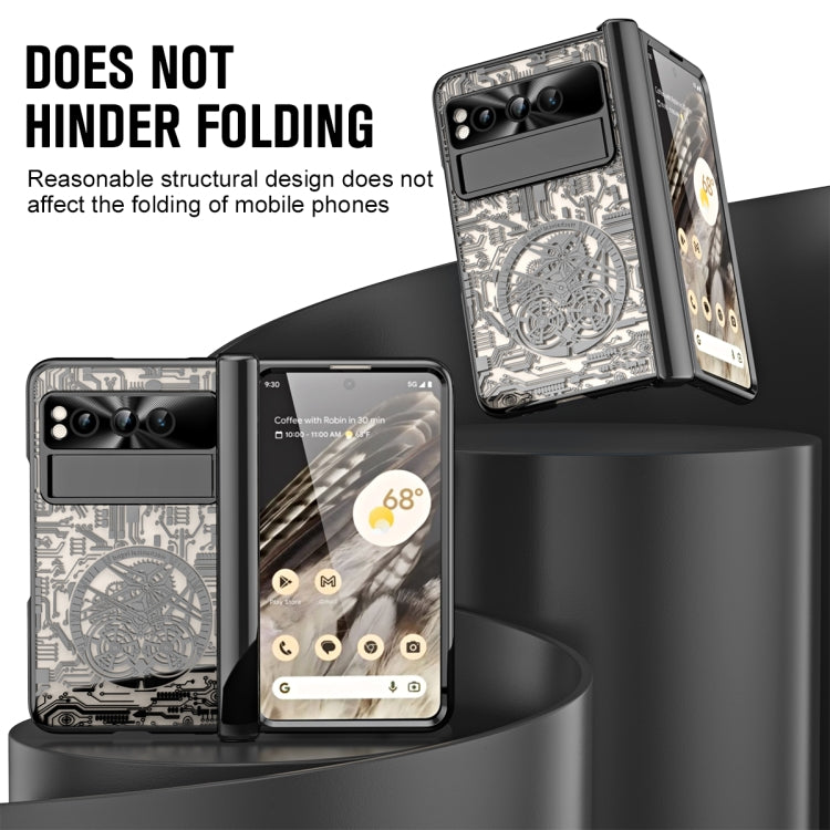 For Google Pixel Fold Mechanical Legend Integrated Electroplating All-inclusive Phone Case with Pen Slot(Black) - Google Cases by PMC TechLife | Online Shopping South Africa | PMC TechLife | Buy Now Pay Later Mobicred