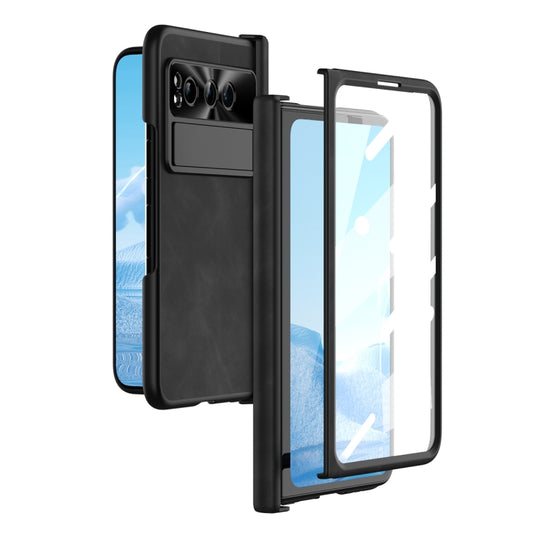 For Google Pixel Fold Integrated Napa Texture All-inclusive Phone Case with Hinge(Black) - Google Cases by PMC Jewellery | Online Shopping South Africa | PMC Jewellery | Buy Now Pay Later Mobicred