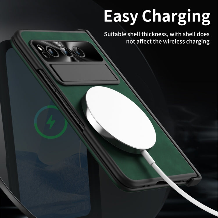 For Google Pixel Fold Integrated Napa Texture All-inclusive Phone Case with Hinge(Green) - free shipping - PMC TechLife - Order now!