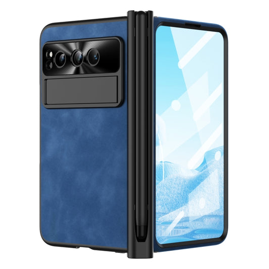 For Google Pixel Fold Integrated Napa Texture All-inclusive Phone Case with Pen Slot(Blue) - Google Cases by PMC Jewellery | Online Shopping South Africa | PMC Jewellery | Buy Now Pay Later Mobicred