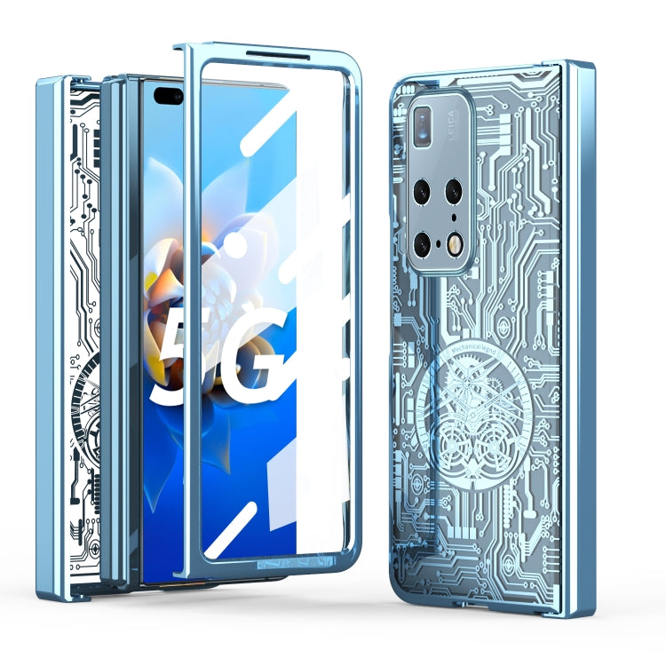 For Huawei Mate X2 Mechanical Legend Integrated Electroplating All-inclusive Phone Case(Blue) - Huawei Cases by PMC TechLife | Online Shopping South Africa | PMC TechLife | Buy Now Pay Later Mobicred