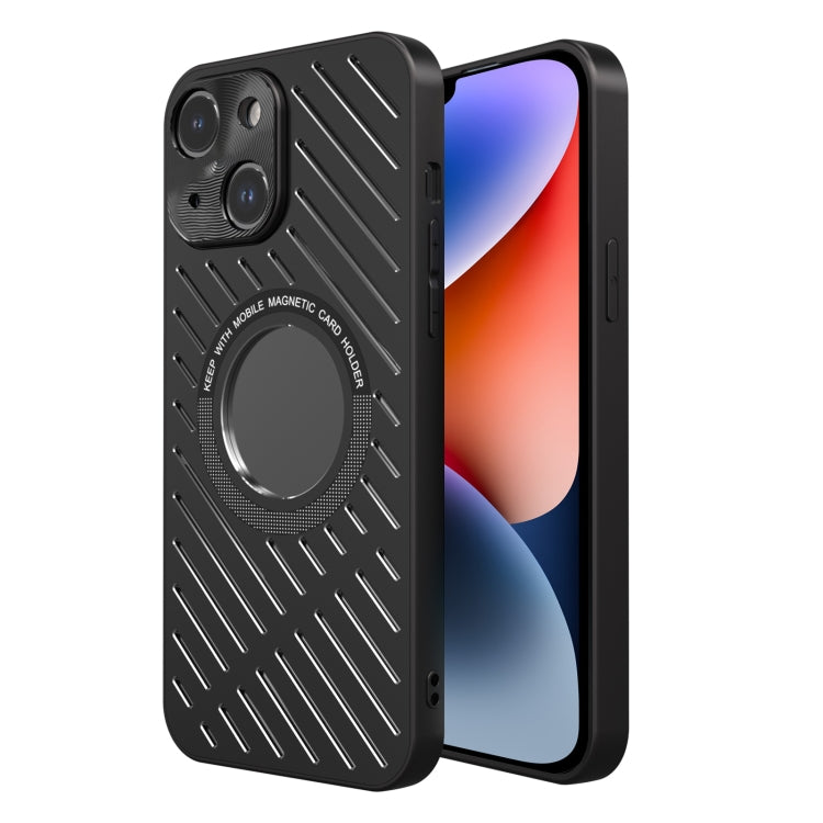 For iPhone 14 R-JUST RJ57 CD Pattern MagSafe Cooling Phone Case(Black) - iPhone 14 Cases by R-JUST | Online Shopping South Africa | PMC TechLife