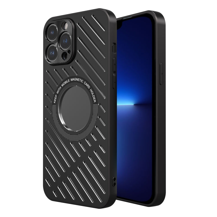 For iPhone 13 Pro R-JUST RJ57 CD Pattern MagSafe Cooling Phone Case(Black) - iPhone 13 Pro Cases by R-JUST | Online Shopping South Africa | PMC TechLife | Buy Now Pay Later Mobicred