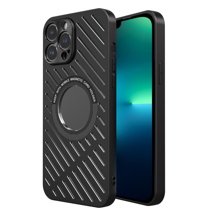 For iPhone 13 Pro Max R-JUST RJ57 CD Pattern MagSafe Cooling Phone Case(Black) - free shipping - PMC TechLife - Order now!