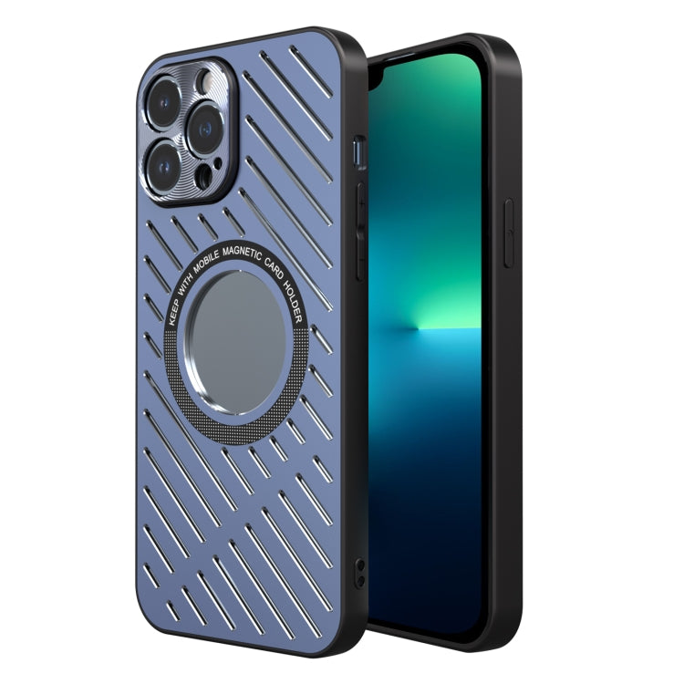 For iPhone 13 Pro Max R-JUST RJ57 CD Pattern MagSafe Cooling Phone Case(Blue) - iPhone 13 Pro Max Cases by R-JUST | Online Shopping South Africa | PMC TechLife